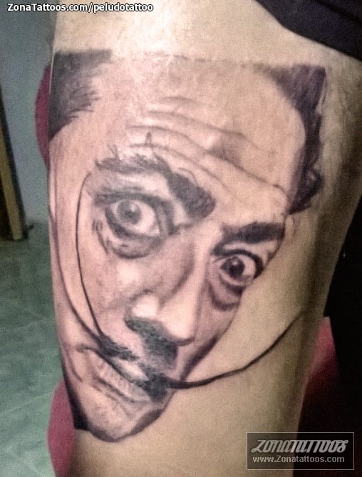 Foto de tatuaje Dalí, Rostros, Retratos