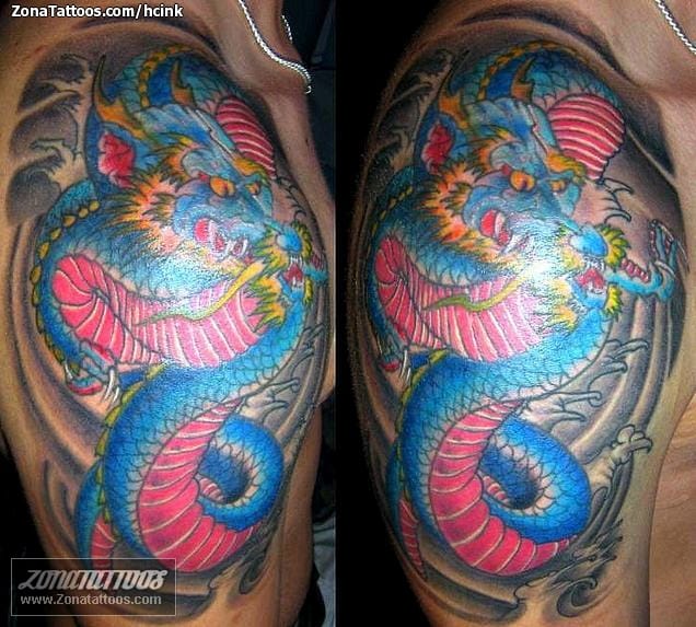 Foto de tatuaje Orientales, Dragones