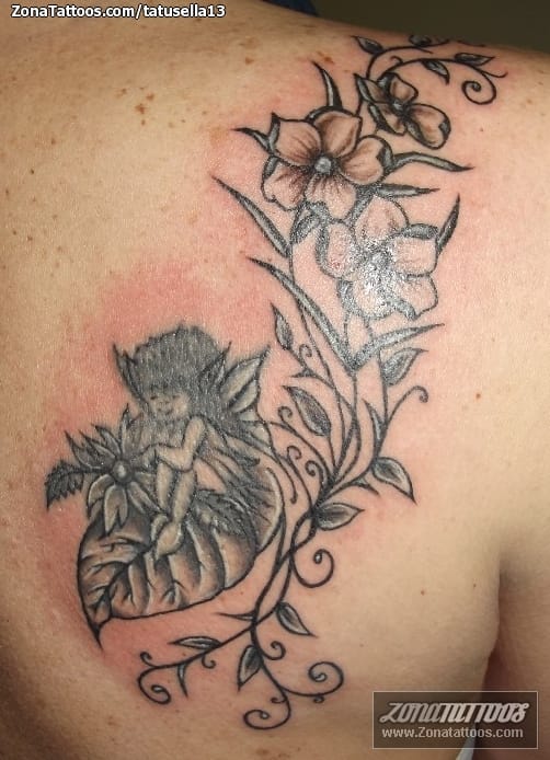 Tattoo photo Goblins, Flowers, Cover Up