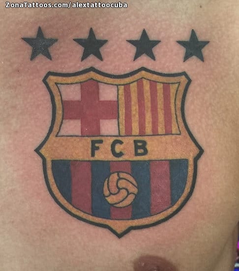 Tattoo photo FCB, Badges, Soccer-Football