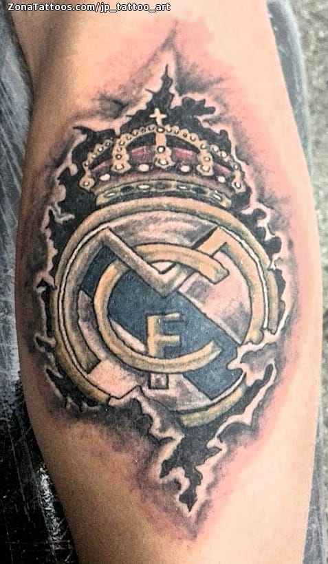 Foto de tatuaje Real Madrid, Grietas, Escudos