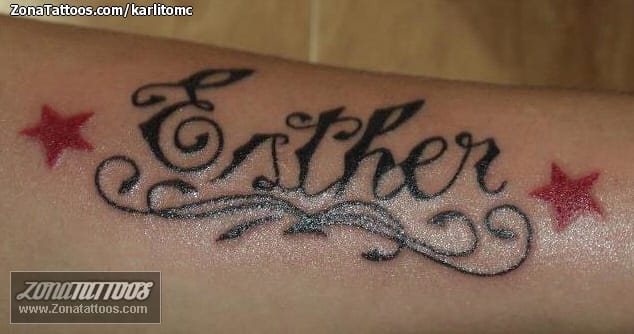 Tattoo photo Names, Esther, Letters