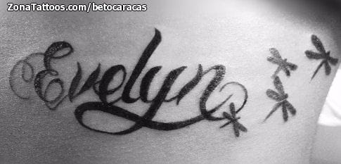 Tattoo photo Evelyn, Names, Letters