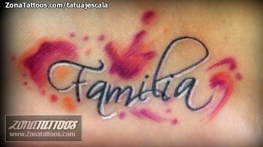 Foto de tatuaje Familia, Manchas, Letras