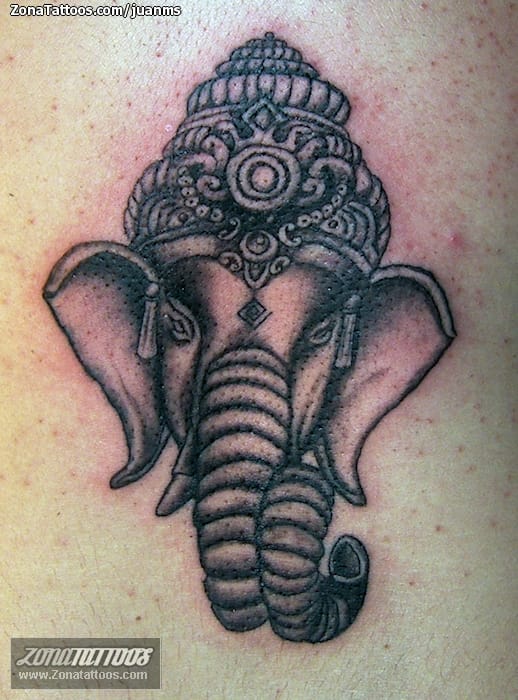 Tattoo photo Ganesha, Religious, Animals