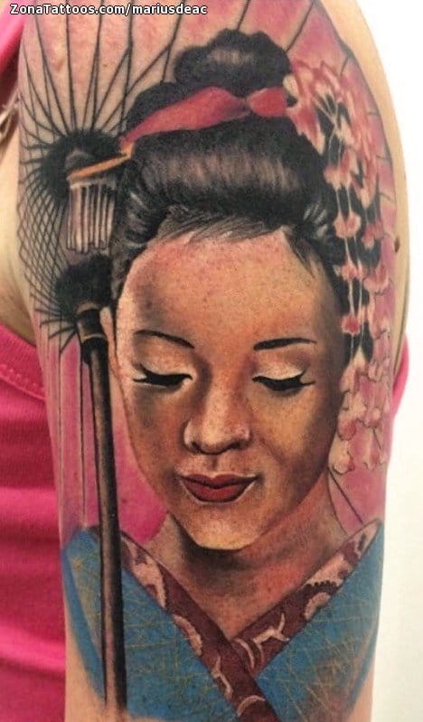 modern geisha tattoo