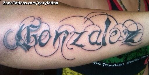 Tattoo photo Gonzalez, Letters, Flourish