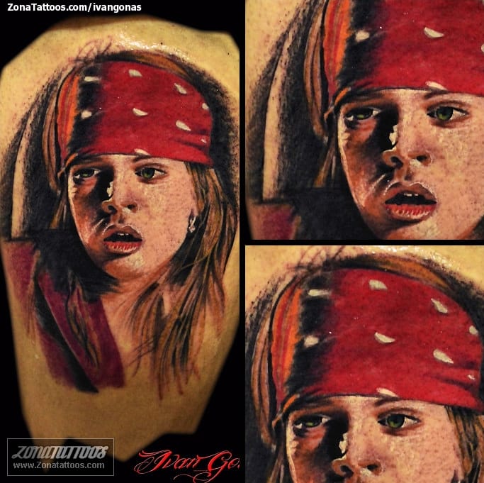 Foto de tatuaje Guns And Roses, Personas, Rostros