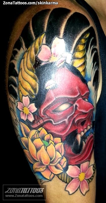 Foto de tatuaje Hombro, Hannya, Orientales