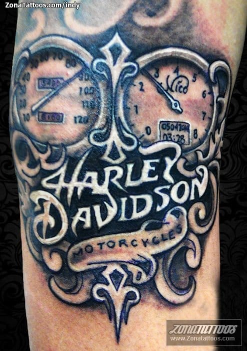 Foto de tatuaje Harley-Davidson, Logos, Letras