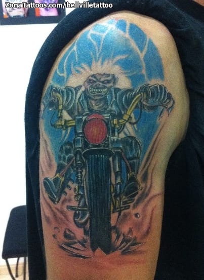 Tattoo photo Iron Maiden, Motorbikes