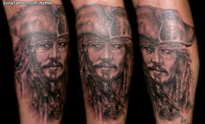 Foto de tatuaje Jack Sparrow, Cine, Piratas