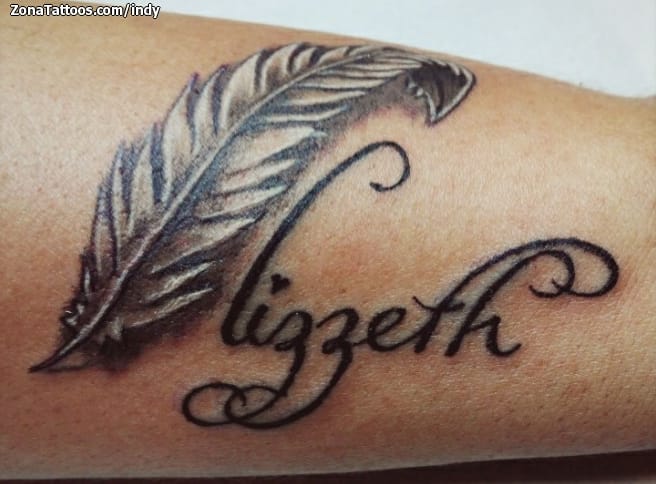 Tattoo of Names, Feathers, Letters