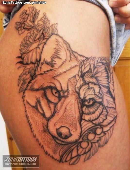 Tattoo photo Wolfs, Hips, Animals