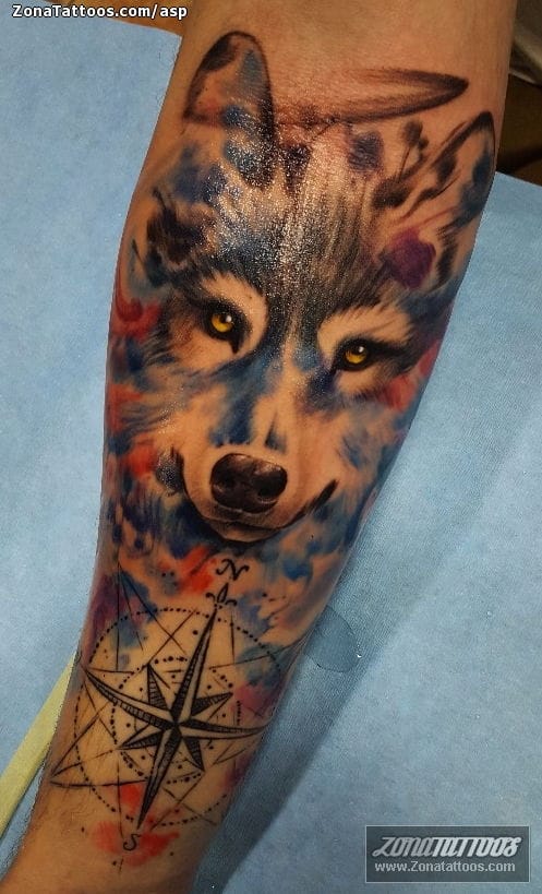 Tattoo photo Wolfs, Animals, Watercolor