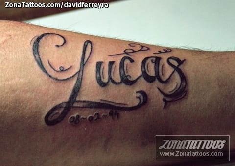 Tattoo photo Letters, Lucas, Names