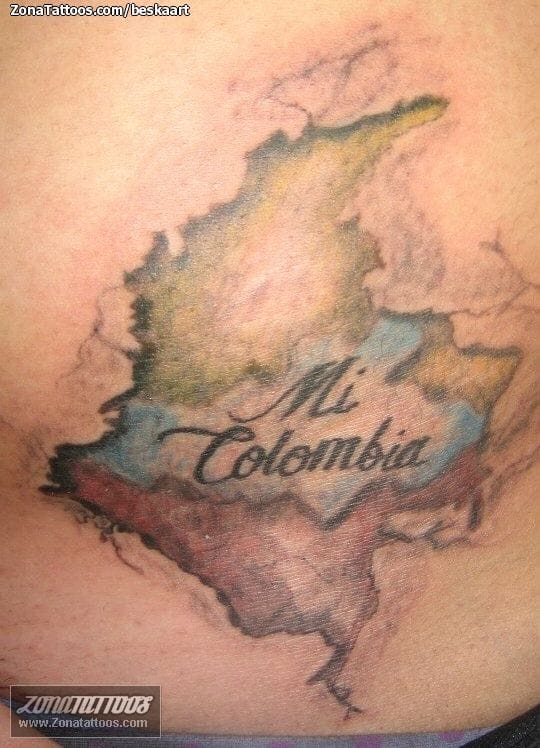 Foto de tatuaje Mapas, Colombia