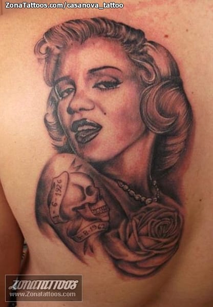 Foto de tatuaje Marilyn Monroe, Rostros, Retratos