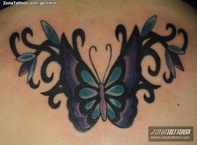 Tattoo photo Butterflies, Flourish, Insects