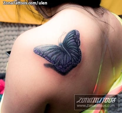 Foto de tatuaje Mariposas, Insectos, Omóplato