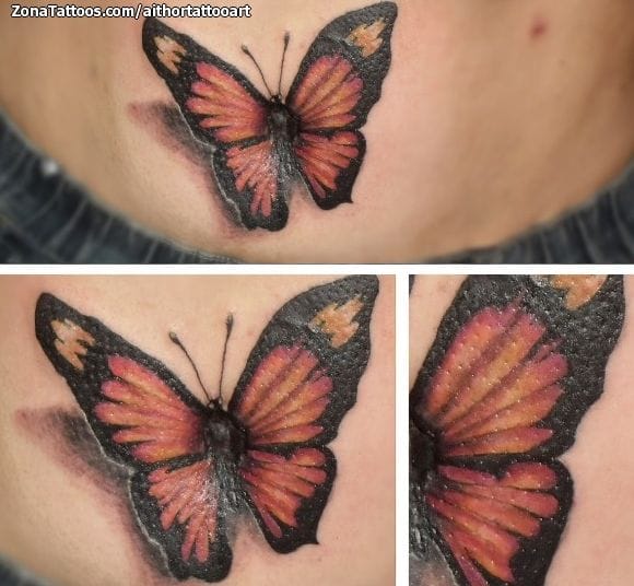 Foto de tatuaje Mariposas, Insectos, Ombligo