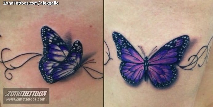 Foto de tatuaje Mariposas, Filigranas, Insectos