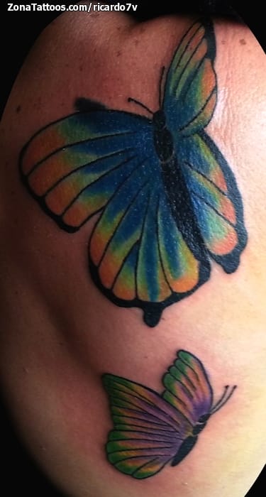 Tattoo photo Back, Butterflies, Insects