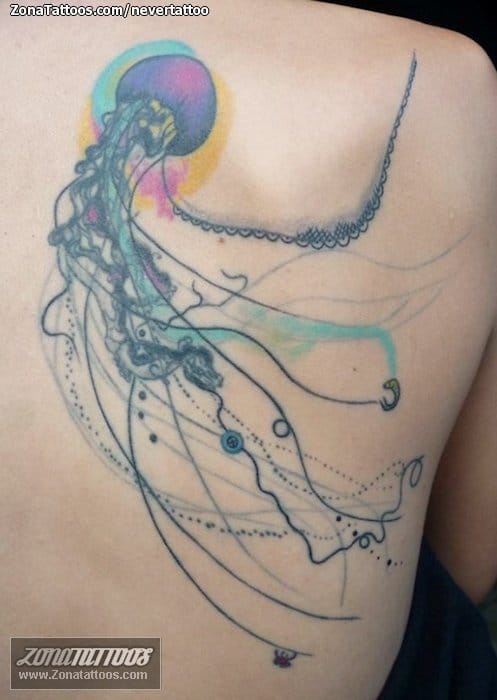 Foto de tatuaje Medusas, Animales, Espalda