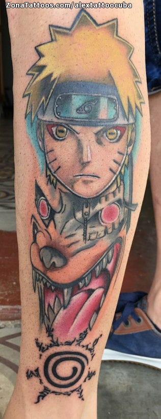 Foto de tatuaje Naruto, Manga, Pierna