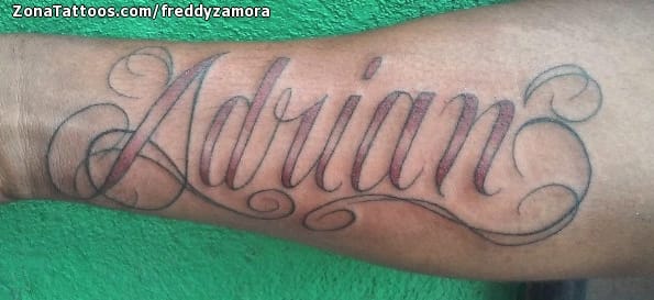 Tattoo photo Adrián, Names, Letters