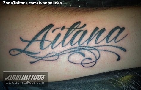 Tattoo photo Aitana, Letters, Names