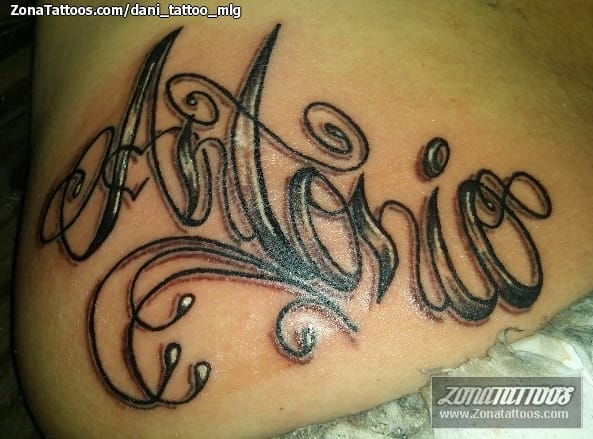 Tattoo photo Antonio, Letters, Names