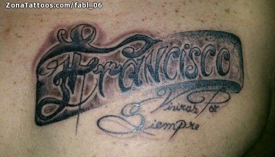 Foto de tatuaje Francisco, Nombres, Letras