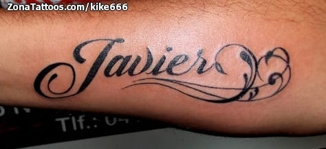 Foto de tatuaje Javier, Nombres, Letras