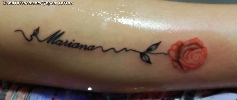 Tattoo photo Mariana, Names, Letters