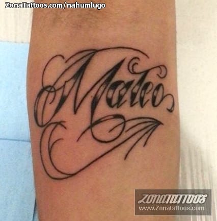 Foto de tatuaje Mateo, Nombres, Letras