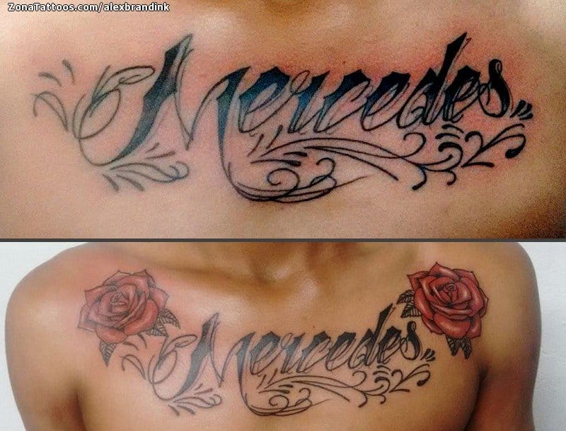 Foto de tatuaje Mercedes, Nombres, Letras