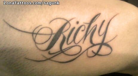 Foto de tatuaje Richy, Nombres, Letras