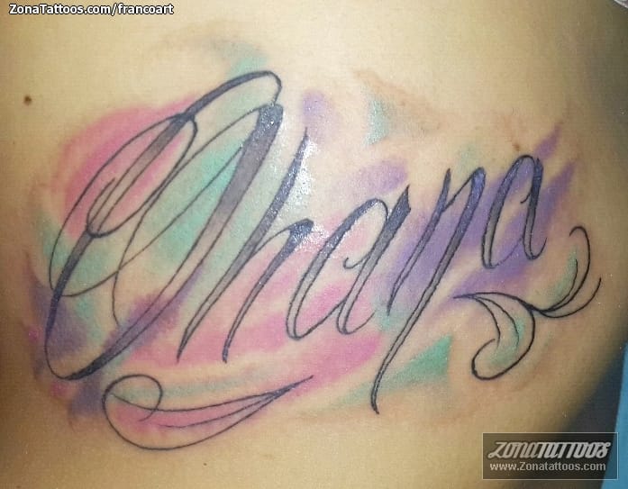 Tattoo photo Names, Letters, Watercolor