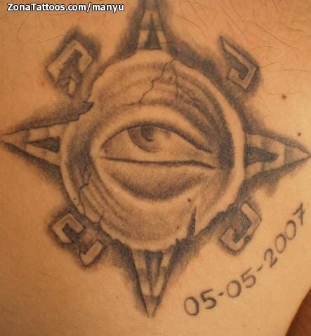 Tattoo photo Eyes, Aztec