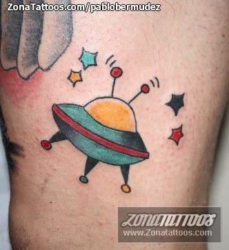 Tattoo photo UFOs, Aliens