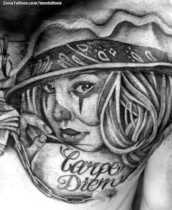 Tattoo of Chicanos, Chola, Chest