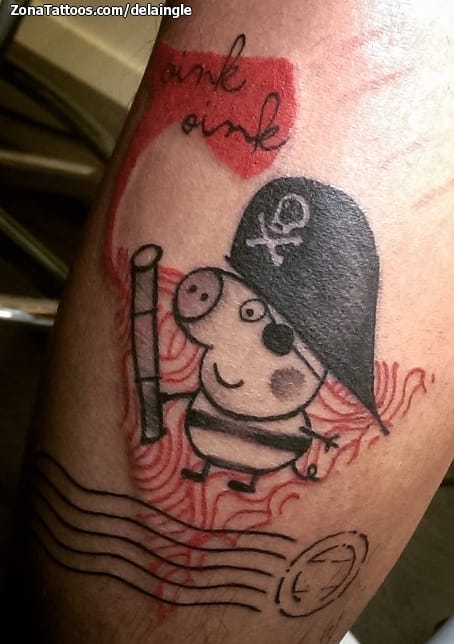 Foto de tatuaje Cerdos, Letras, Piratas