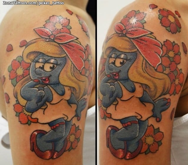 Tattoo photo The Smurfs, Flowers