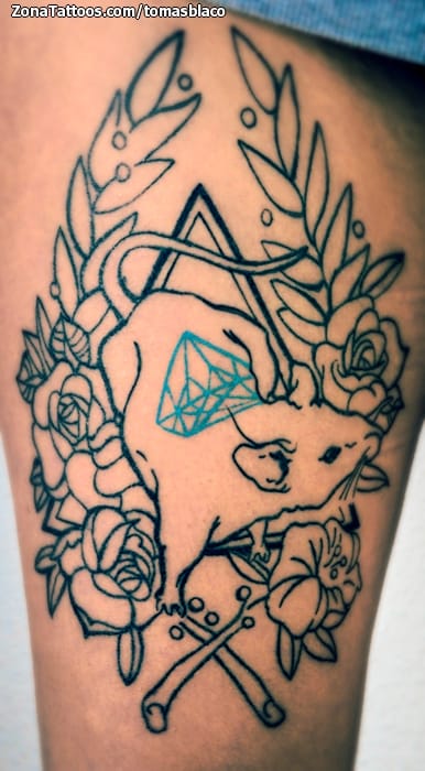 Foto de tatuaje Ratas, Animales, Laureles