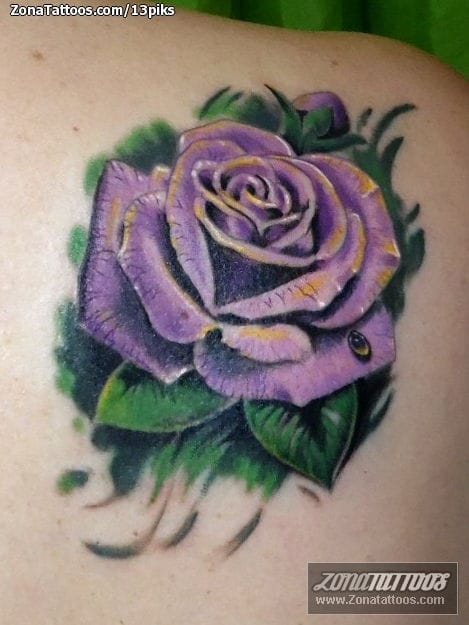 Tattoo photo Roses, Flowers, Shoulder blade