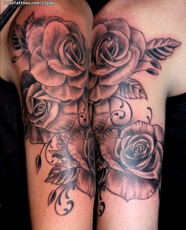 Foto de tatuaje Rosas, Brazo, Flores