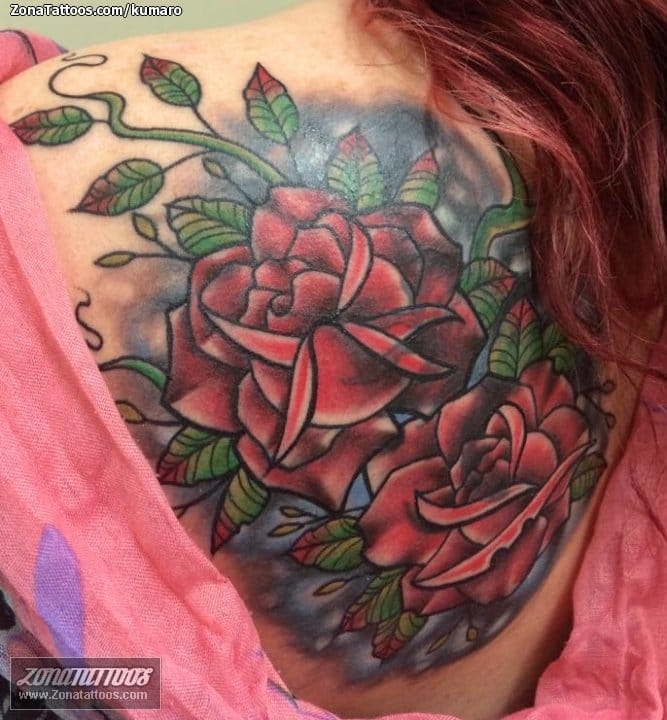 Foto de tatuaje Cover Up, Rosas, Flores