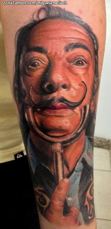 Foto de tatuaje Dalí, Retratos, Rostros