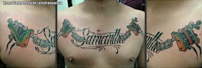 Foto de tatuaje Nombres, Letras, Pecho